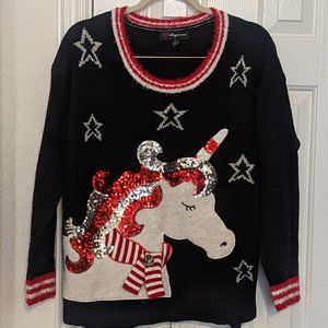 Unicorn Holiday Sweater, Juniors Large